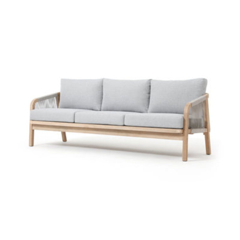 80 W Outdoor Acacia Wood Woven Sofa With Cushions