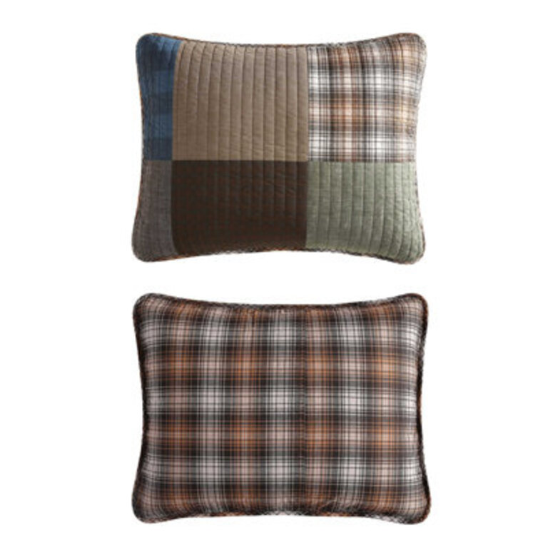 Eddie Bauer Classic Patchwork Cotton Reversible Green Quilt Set