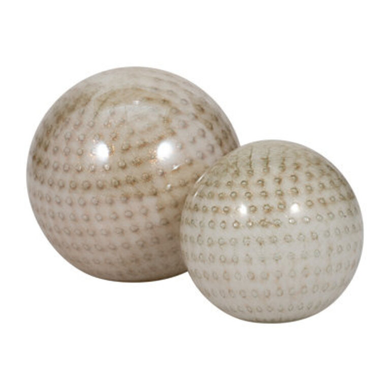 Cosentino Modern Glass Orbs Set of 2 - Stylish Decorative Accents