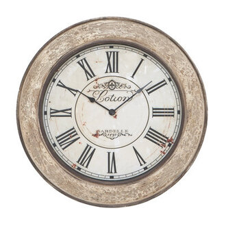Wooden Distressed Cream Decorative Wall Clock