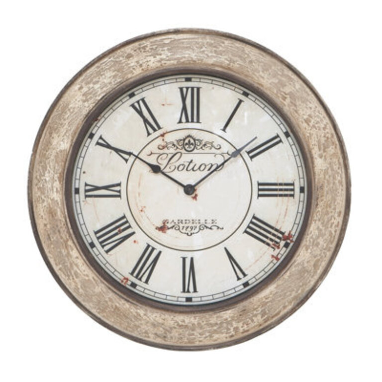 Wooden Distressed Cream Decorative Wall Clock