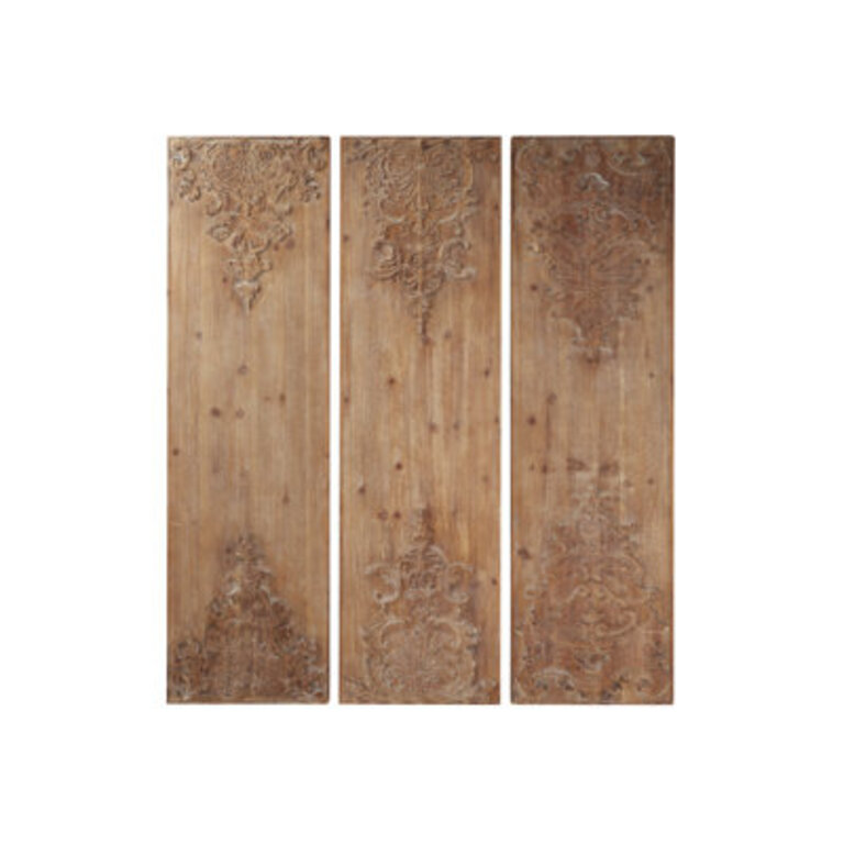 Traditional Plants  Flowers Wall Decor on Solid Wood