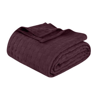 Bertie Basketweave All-Season Breatheable Bedding Cotton Throw Blanket