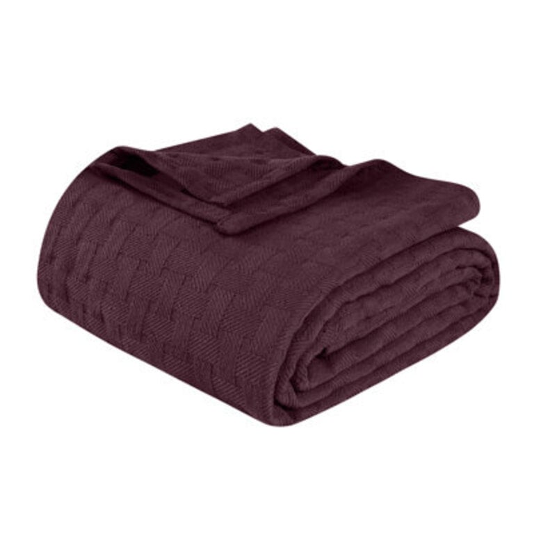 Bertie Basketweave All-Season Breatheable Bedding Cotton Throw Blanket