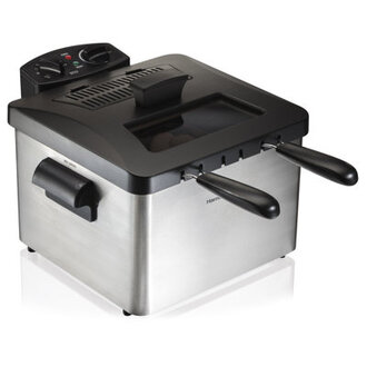 Hamilton Beach Professional-Style Electric Deep Fryer with 12-Cup Food Capacity Lid with View Window and Three Frying Baskets