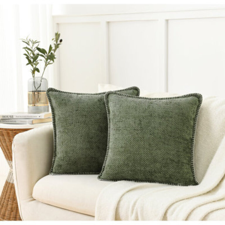 Farmhouse Pillow Covers Modern Farmhouse Square Textured Stitched Edge Throw Pillow Cover