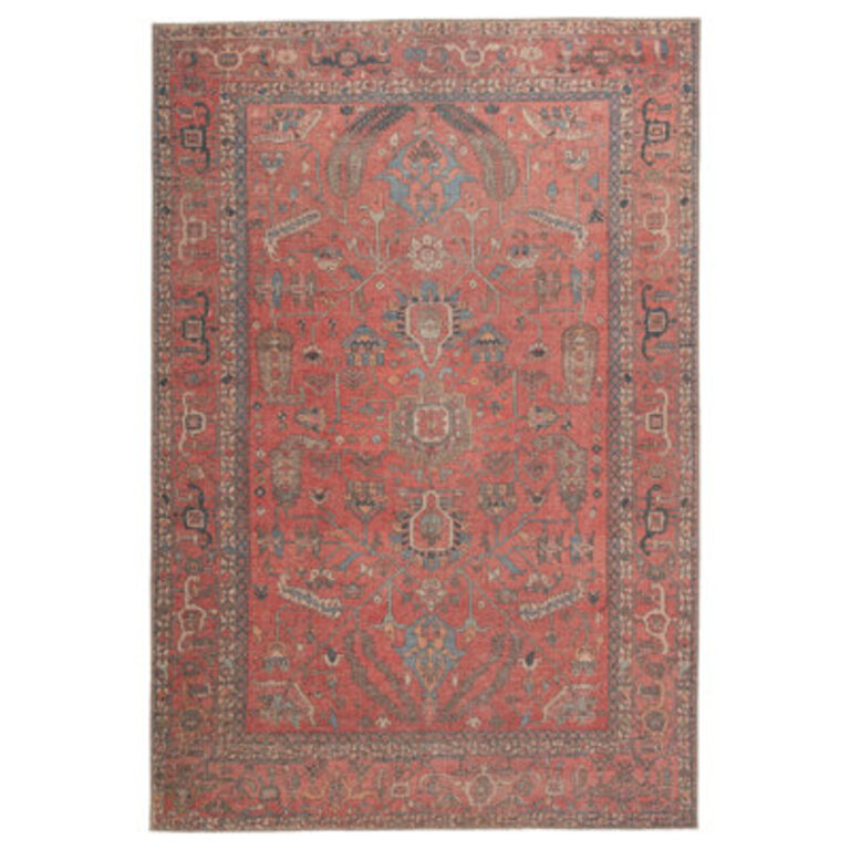 Machine Washable Brixey Oriental Red Area Rug