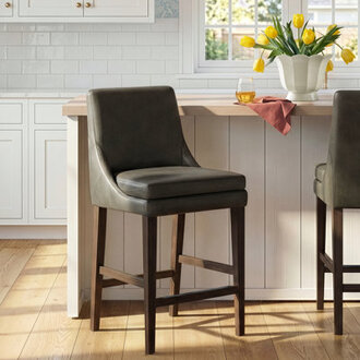 Niara Leather Counter  Bar Stool