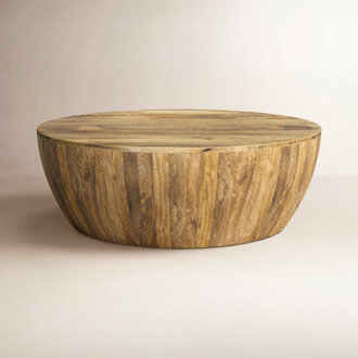 Mango Wood Drum Coffee Table