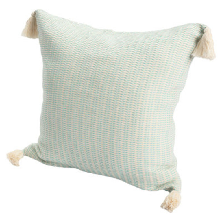 Effa Brenly Turkish Cotton Striped Square Throw Pillow