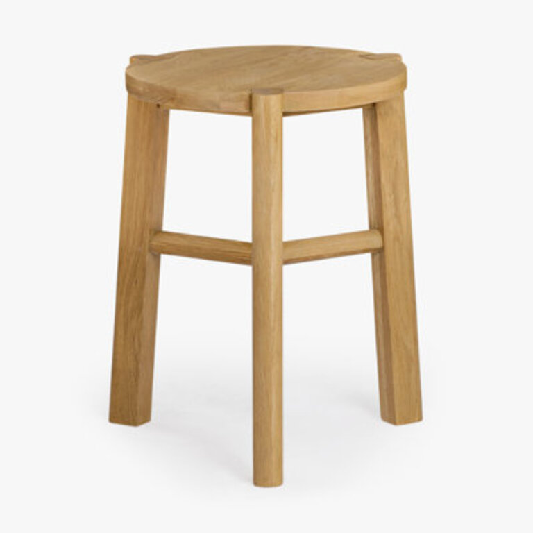 Brennan Farmhouse 3-Leg Natural Round Top Solid Wood StoolSide Table