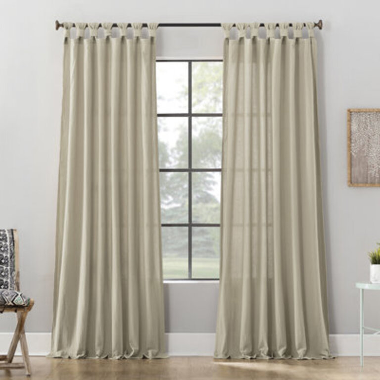 Archaeo Sarro Washed Cotton Semi-Sheer Tab Top Curtain Panel