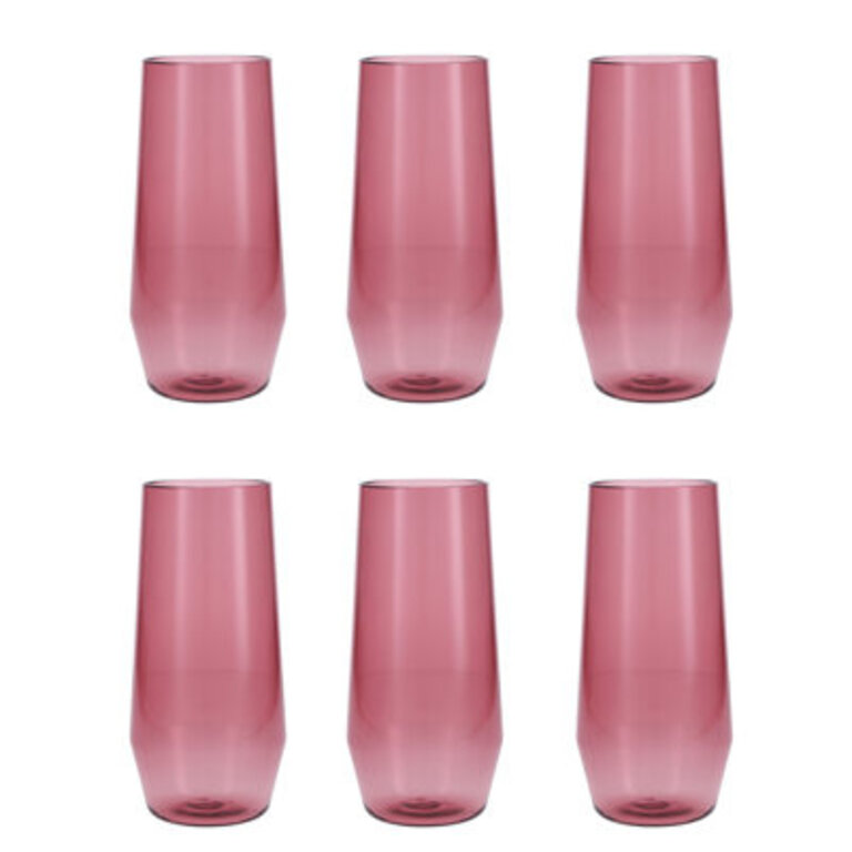 Fortessa Sole Outdoor Shatter Resistant BPA Free Premium Copolyester Plastic Drinkware 6 Pack Terra Cotta Orange Stemless Wine Glass