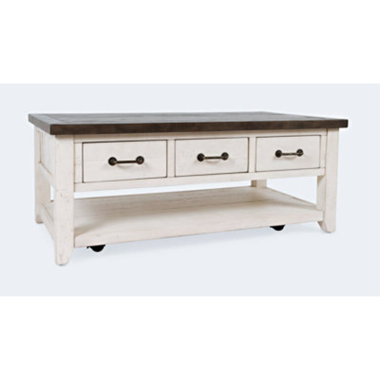 Solid Wood 4 Legs Coffee Table with Storage