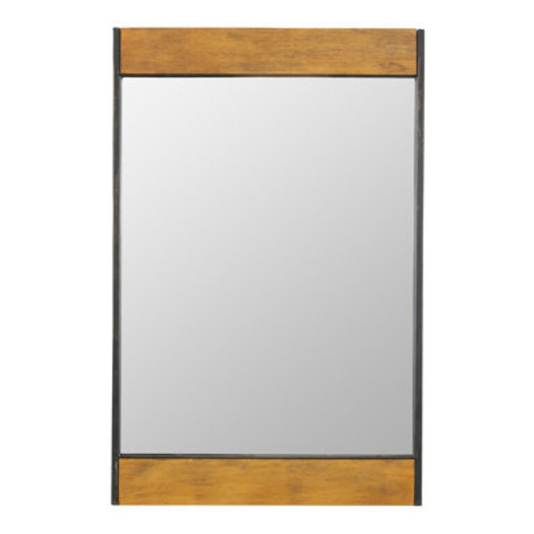 Cliveden Square Wood  Metal Industrial Wall Mirror