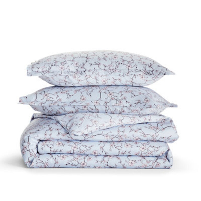 Aura Sateen Floral Duvet Cover Set