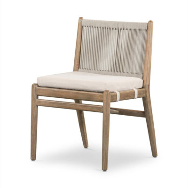 Baltzer Wood Outdoor Dining Side Chair with Cushion