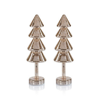 Sparkle Layered Cone LED Trees Set of 2