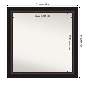 Trio Oil Rubbed Bronze 225 in x 285 in Bathroom Vanity Non-Beveled Wall Mirror