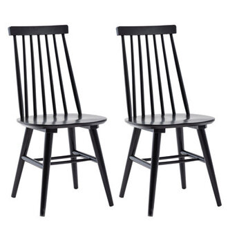 Alvie 17 Wide Modern Farmhouse Windsor Back Solid Wood Dinning Chairs