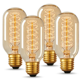 Festive Atmosphere 40 Watt T45 E26 Dimmable Light Bulb Vintage Edison Bulbs 2700K 12 Pack