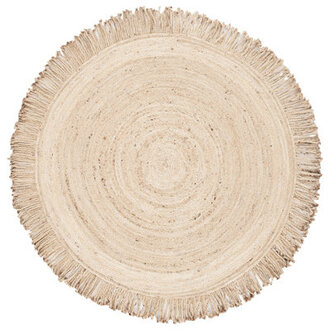 Padley Round Handwoven Jute Beige Area Rug