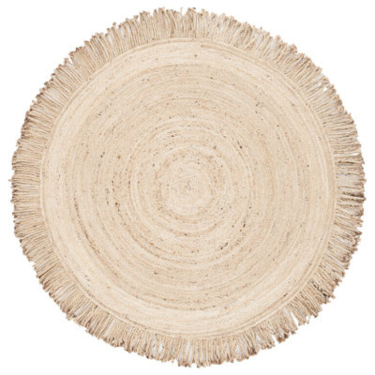 Padley Round Handwoven Jute Beige Area Rug