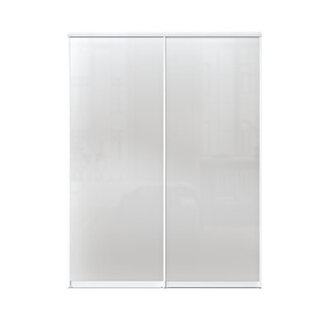 Aluminum Frame Glass Sliding Closet Doors with Installation Hardware Kit