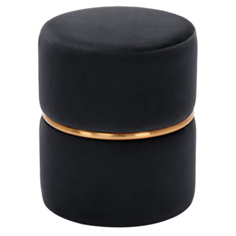 Celynn Velvet Round Ottoman