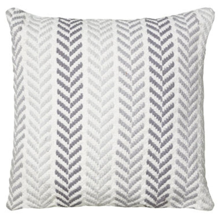 Hand-Woven Chevron Cotton Throw Pillow