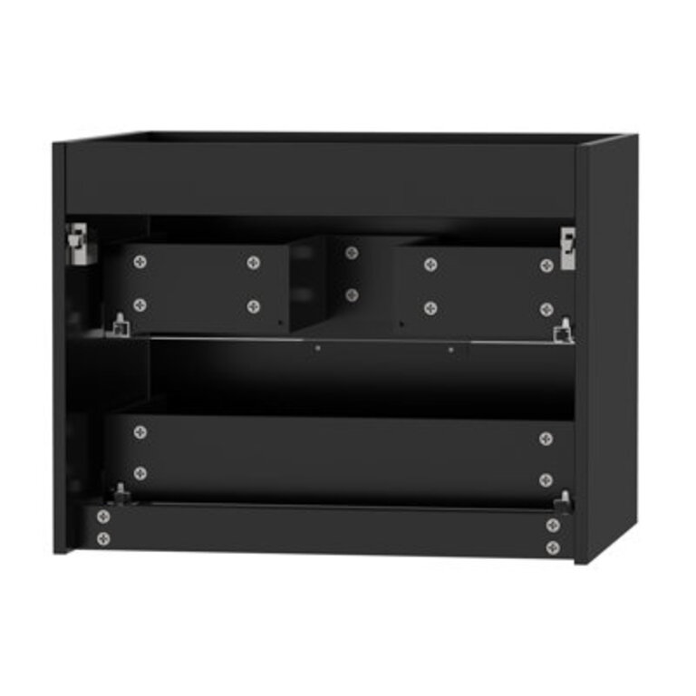 24 Wall Mount Single Bathroom Vanity Base Only 2 Soft-close Drawers Zinc Alloy Hardware