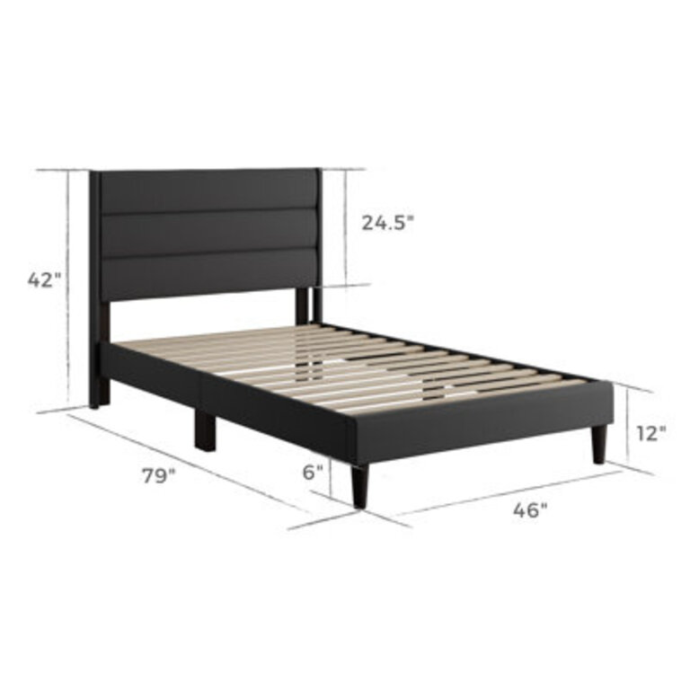Scarlett Upholstered Platform Bed with Triple-Lined Headboard