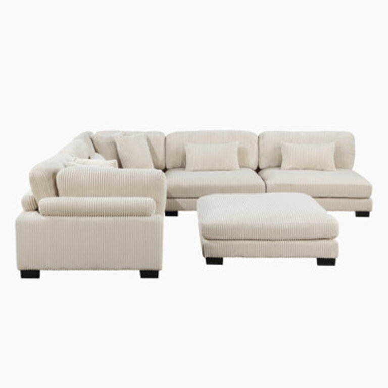 Brinsley 135W Modern Track Arm Modular Sectional Sofa