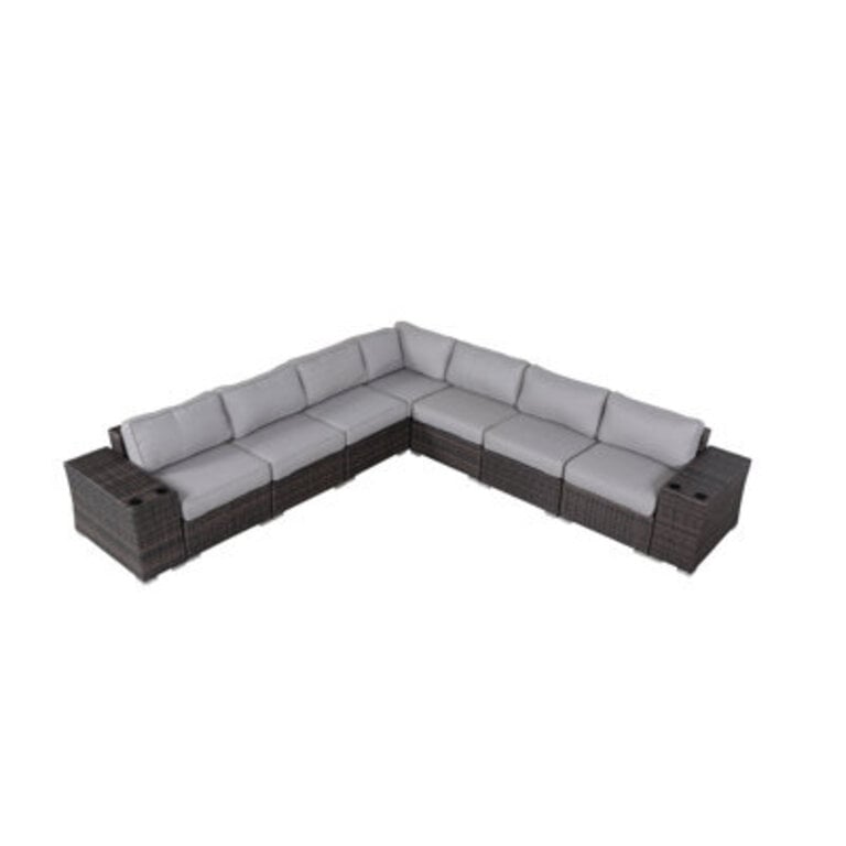 Albulena Fully Assembled Outdoor Wicker Patio Sofa  Pre-Assembled Quick Setup Patio Furniture