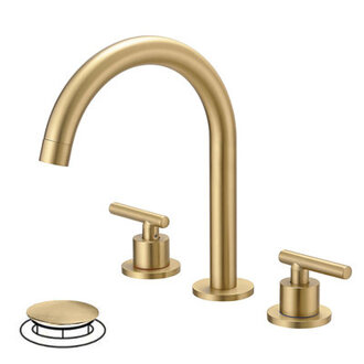 High-Arc Widespread Bathroom Sink Faucet 2-handle with Drain Assembly