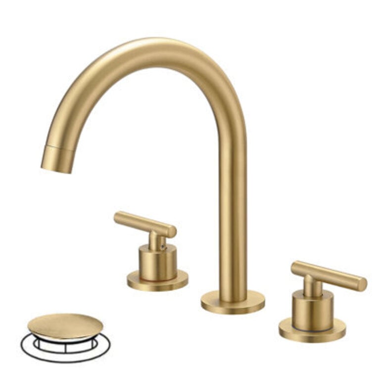 High-Arc Widespread Bathroom Sink Faucet 2-handle with Drain Assembly