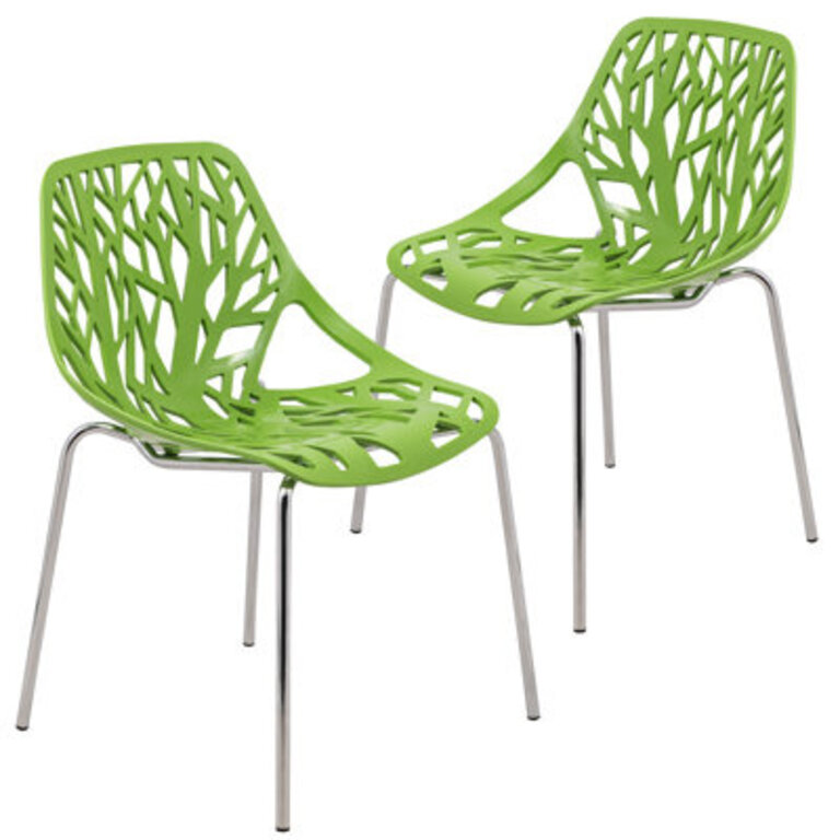 Dufresne Stacking Dining Banquet Restaurant Side Chair with Floral Cutout Design and Stainless Steel Legs