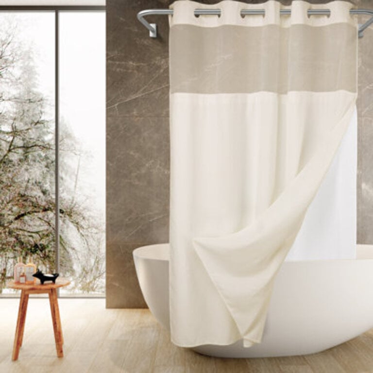 Ramjani Shower Curtain with Liner Included