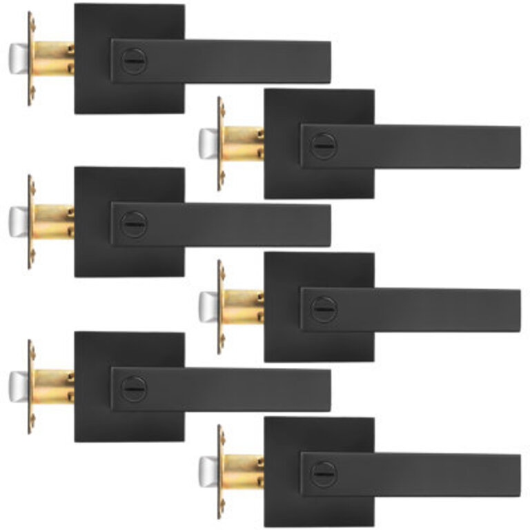 Privacy Door Lever with Square Rosette Heavy Duty Solid Levers