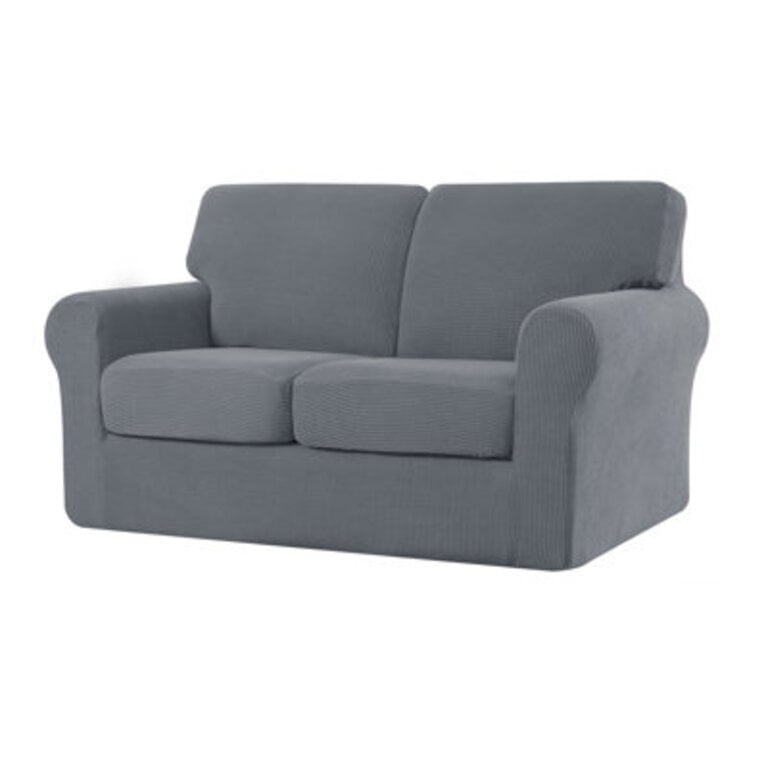 NonSlip Multiple Pieces Stretch Couch Covers Soft Jacquard Washable Sofa Slipcovers Universal Fit Furniture Protector for Daily Use with Pets  Kids