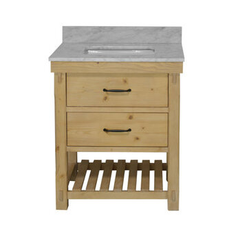 Lillian 30 Single Bathroom Vanity with Carrara Marble Top