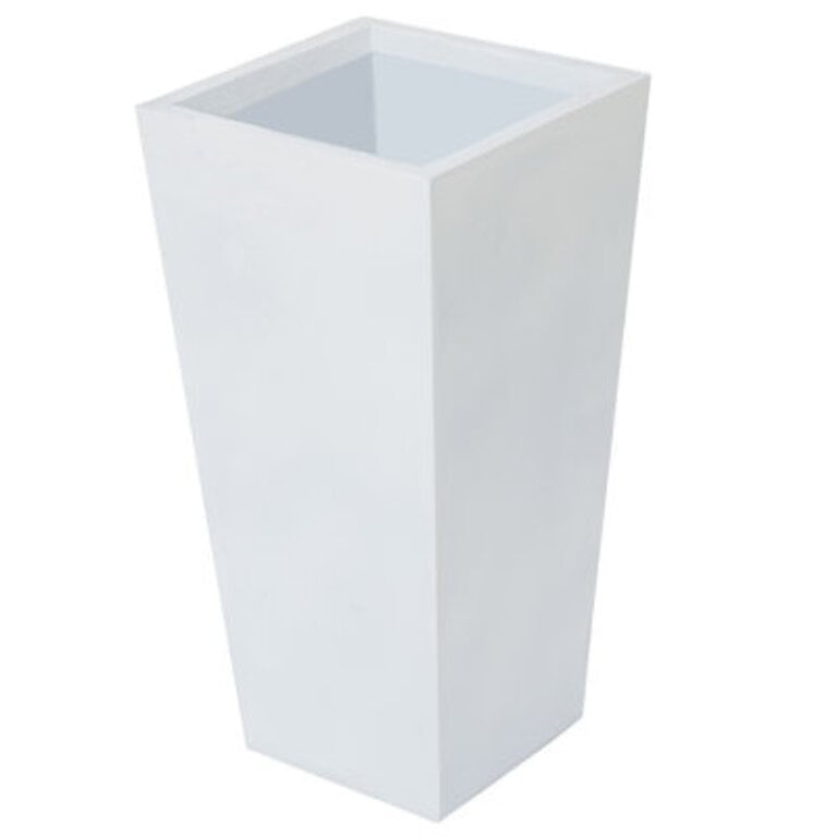 Tapered Planter Pot MgO Matte White Outdoor Planter