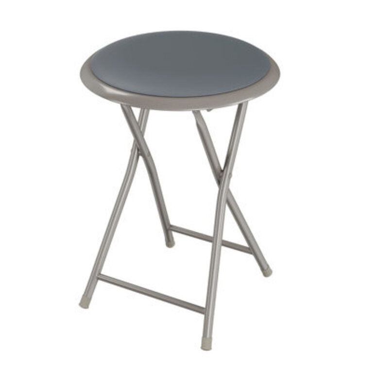 Slayder Folding Stool - Backless 18-Inch Stool with 225lb Capacity for Kitchen or Rec Room - Portable Indoor