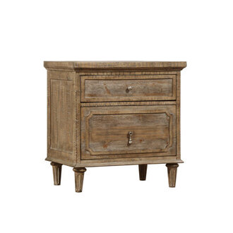 Rahul Rustic Nightstand with USB