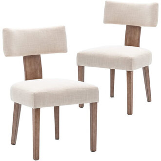 Mid Century Upholstered Dining Chairs Side Chairs Farmhouse Dining Chair with Wood Legs