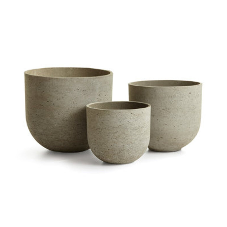 Mariah Lightweight Concrete Jesse Pots in Limestone Wash Set of 3