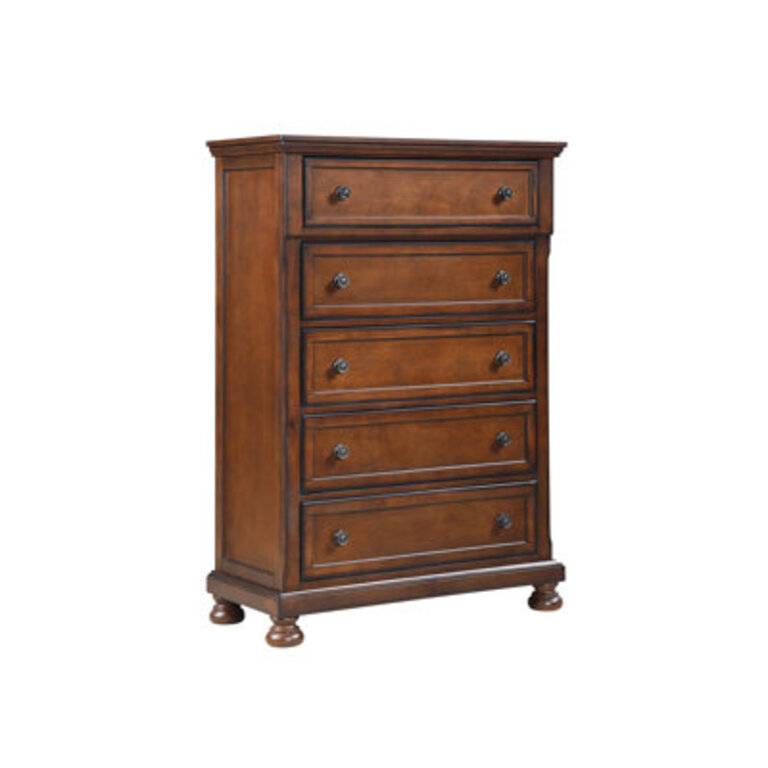Eedie Dark Walnut 5 Drawer Chest