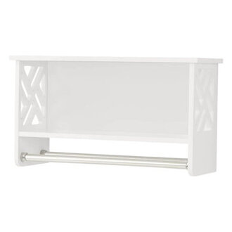 Lund 25 Wide Wooden Wall Mounted Bath Shelf with 2 Towel Rods and 1 Shelf