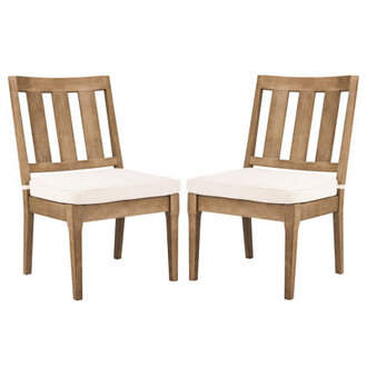 Samya 4 - Person Wood Patio Dining Set with Rectangular Table  Cushions Included