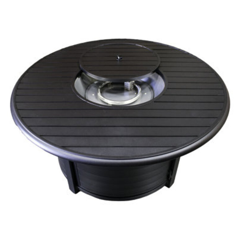 Speedway Round Aluminum Propane Smokeless Fire Pit Table with Hidden Fuel Tank